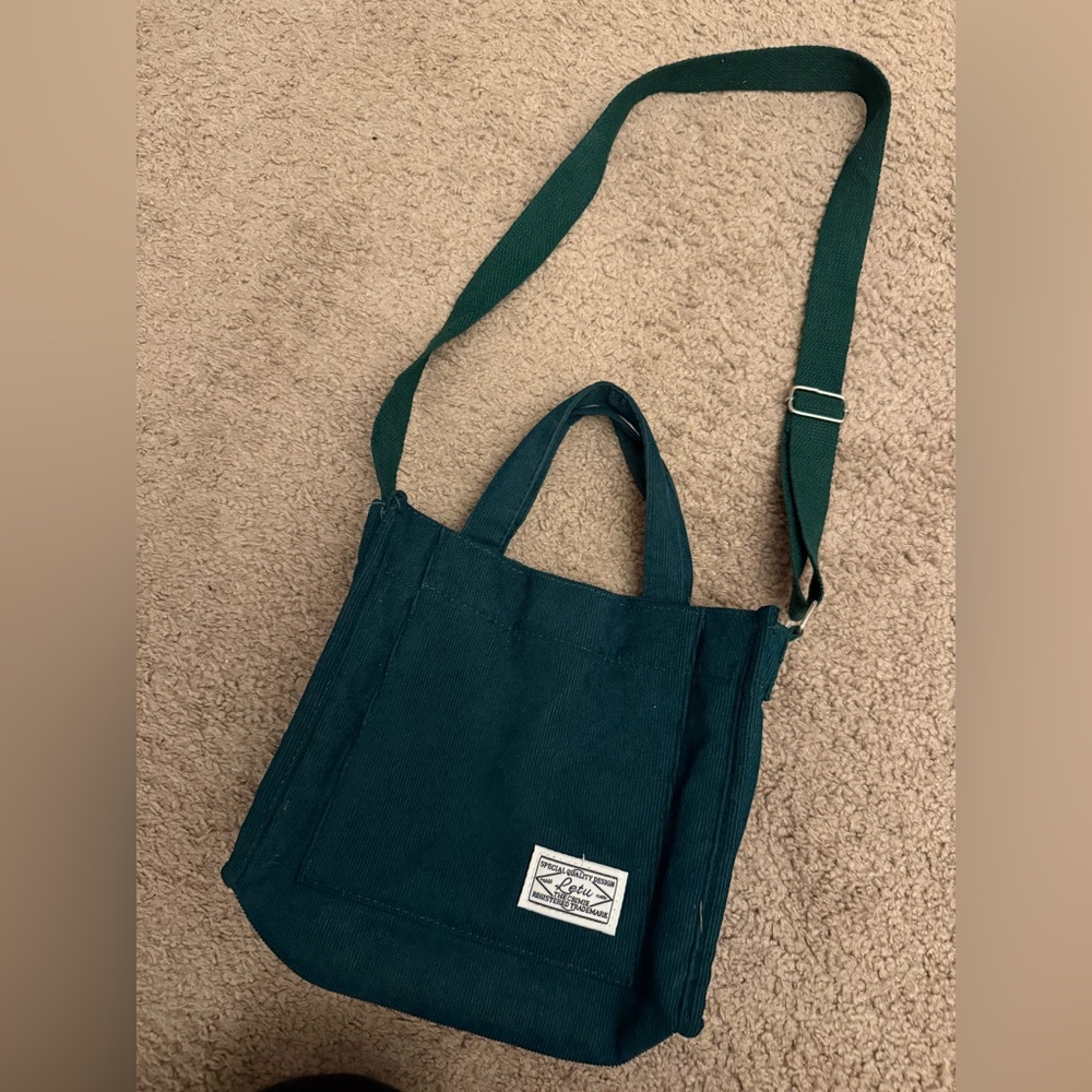 LETU Green corduroy Tote Bag Adjustable Shoulder Strap Carry Strap Bag